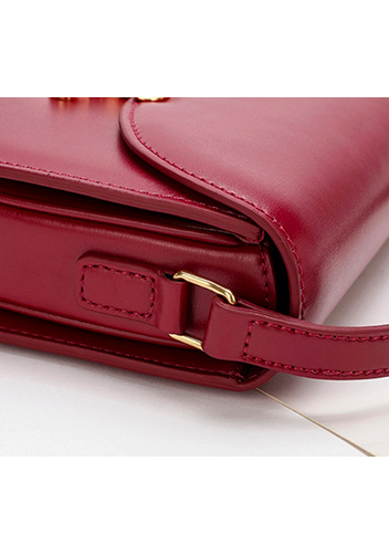 Yuga Leather Saddle Shoulder Bag Burgundy