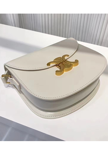 Yuga Leather Saddle Shoulder Bag Cream