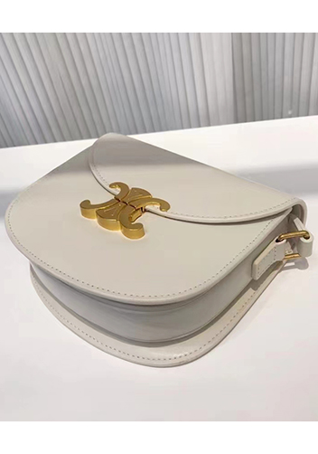 Yuga Leather Saddle Shoulder Bag Cream