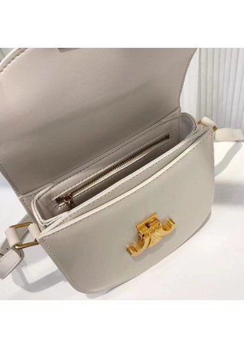 Yuga Leather Saddle Shoulder Bag Cream