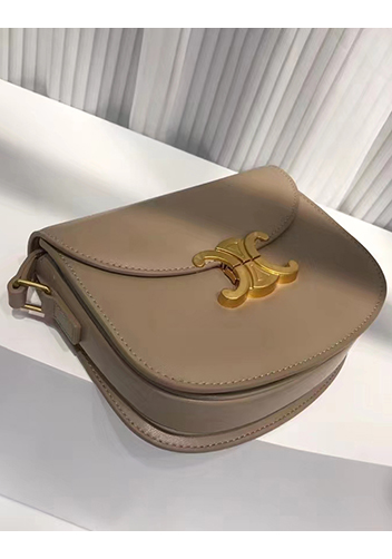 Yuga Leather Saddle Shoulder Bag Grey