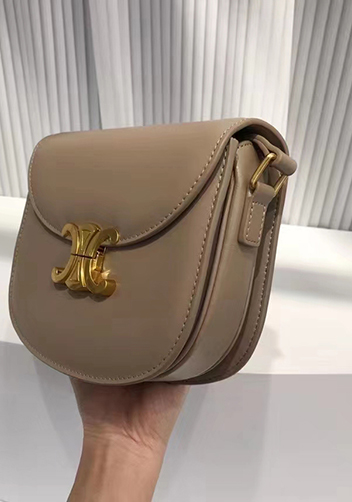 Yuga Leather Saddle Shoulder Bag Grey