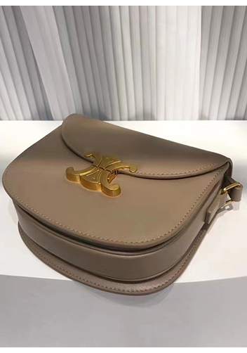 Yuga Leather Saddle Shoulder Bag Grey