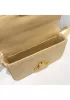 Yuga Leather Shoulder Bag Stitching Beige