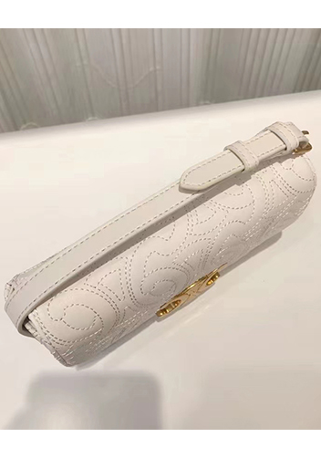 Yuga Leather Shoulder Bag Stitching Cream