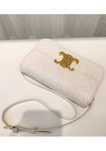 Yuga Leather Shoulder Bag Stitching Cream