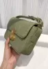 Yuga Leather Shoulder Bag Stitching Green