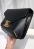 Yuga Leather Saddle Chain Shoulder Bag Black