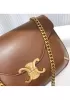 Yuga Leather Saddle Chain Shoulder Bag Brown