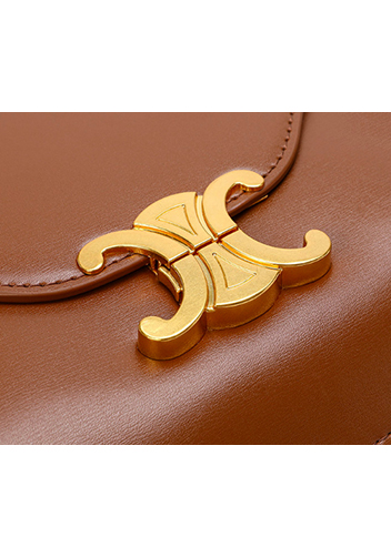 Yuga Leather Saddle Chain Shoulder Bag Brown