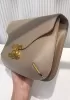 Yuga Leather Saddle Chain Shoulder Bag Grey