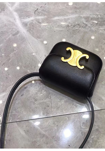 Yuga Leather Lipstick Headset Mini Bag Black