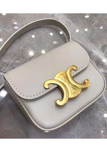 Yuga Leather Lipstick Headset Mini Bag Cream
