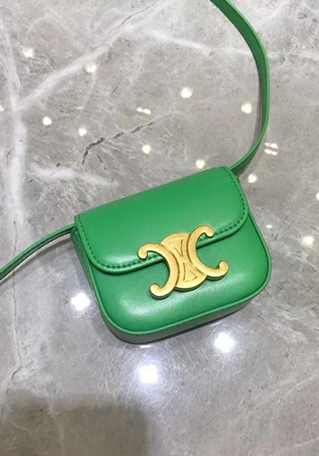Yuga Leather Lipstick Headset Mini Bag Green