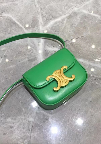 Yuga Leather Lipstick Headset Mini Bag Green