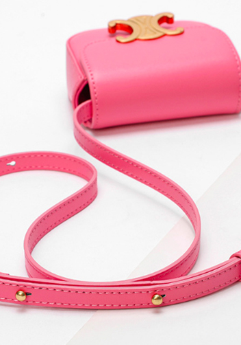 Yuga Leather Lipstick Headset Mini Bag Pink