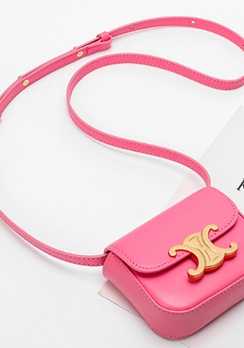 Yuga Leather Lipstick Headset Mini Bag Pink