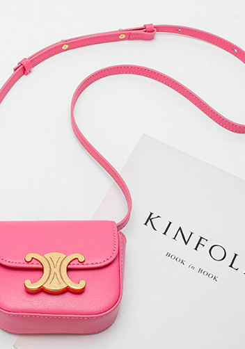 Yuga Leather Lipstick Headset Mini Bag Pink