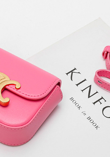 Yuga Leather Lipstick Headset Mini Bag Pink