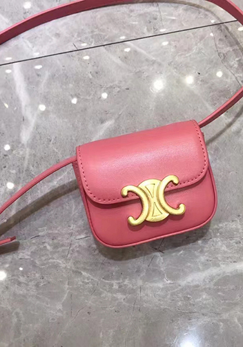 Yuga Leather Lipstick Headset Mini Bag Pink