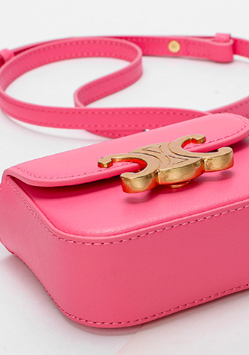 Yuga Leather Lipstick Headset Mini Bag Pink