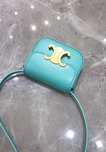 Yuga Leather Lipstick Headset Mini Bag Turquoise Green