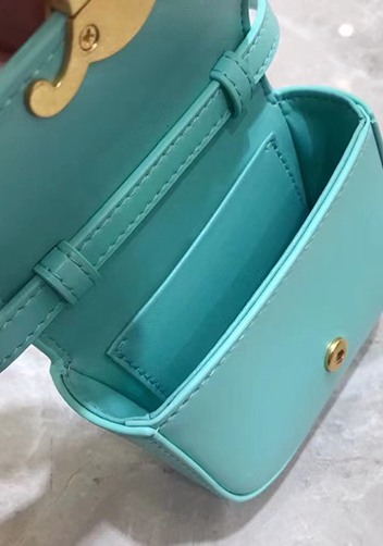 Yuga Leather Lipstick Headset Mini Bag Turquoise Green