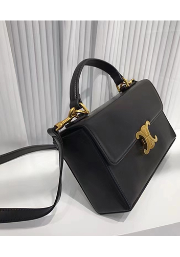 Yuga Leather Top Handle Shoulder Bag Black