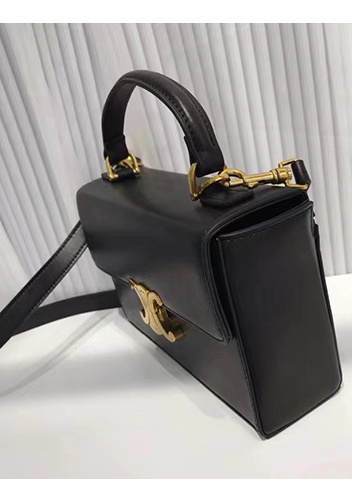 Yuga Leather Top Handle Shoulder Bag Black