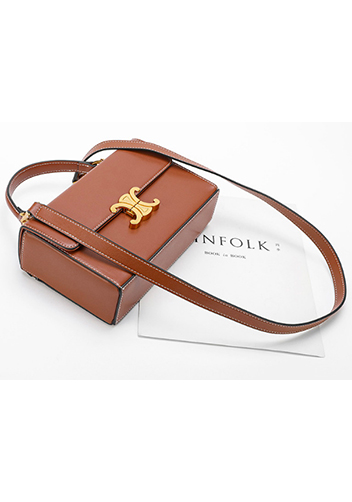Yuga Leather Top Handle Shoulder Bag Brown