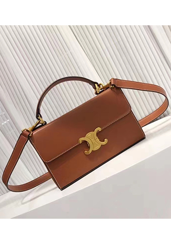 Yuga Leather Top Handle Shoulder Bag Brown