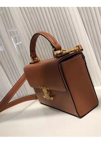 Yuga Leather Top Handle Shoulder Bag Brown