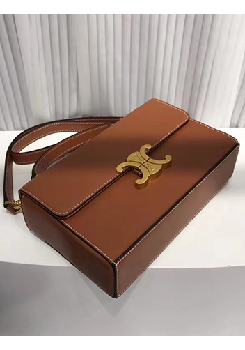 Yuga Leather Top Handle Shoulder Bag Brown