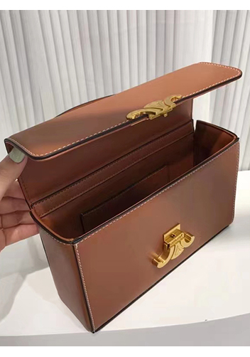 Yuga Leather Top Handle Shoulder Bag Brown