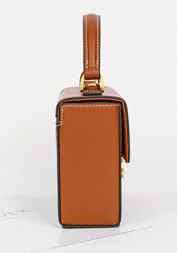 Yuga Leather Top Handle Shoulder Bag Brown