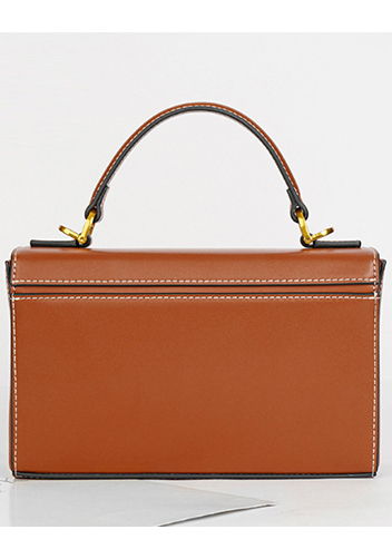 Yuga Leather Top Handle Shoulder Bag Brown