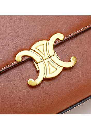Yuga Leather Top Handle Shoulder Bag Brown