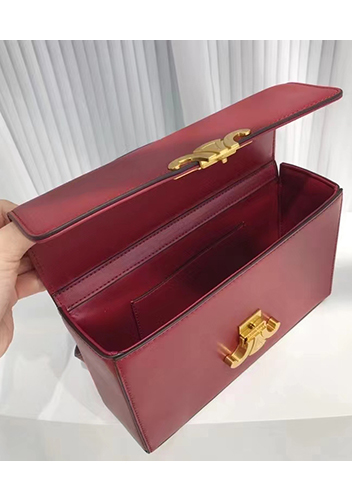 Yuga Leather Top Handle Shoulder Bag Burgundy