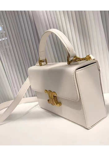 Yuga Leather Top Handle Shoulder Bag Cream
