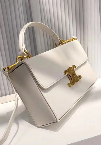 Yuga Leather Top Handle Shoulder Bag Cream