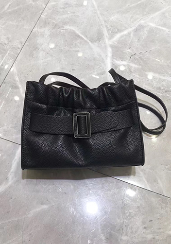 Alena Buckle Shoulder Bag Black