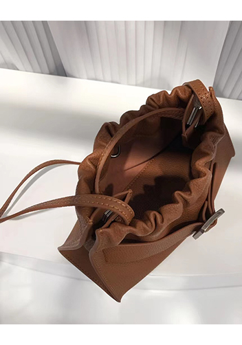 Alena Buckle Shoulder Bag Brown