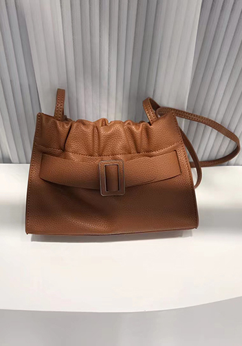 Alena Buckle Shoulder Bag Brown