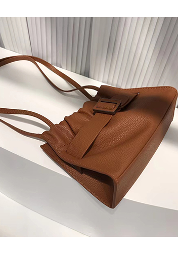 Alena Buckle Shoulder Bag Brown