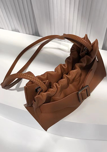 Alena Buckle Shoulder Bag Brown