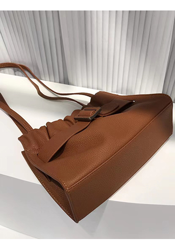 Alena Buckle Shoulder Bag Brown