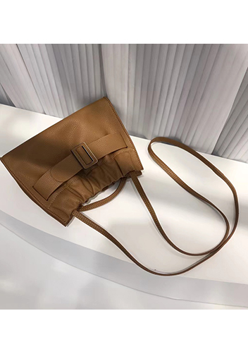 Alena Buckle Shoulder Bag Camel