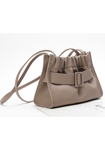 Alena Buckle Shoulder Bag Grey
