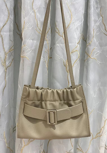 Alena Buckle Shoulder Bag Grey