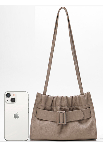 Alena Buckle Shoulder Bag Grey